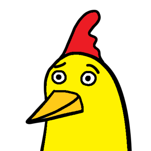 Yellow chicken cartoon head